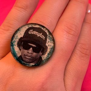 Eazy E Blue Glitter Adjustable Ring